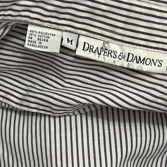 Draper's & Damon's Button Up Shirt Womens Medium Purple Striped‎ Red Hat Novelty - Picture 3 of 8